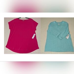 Chico's NWT Bundle: Size 2 (Large) Teal & Magenta Top Set